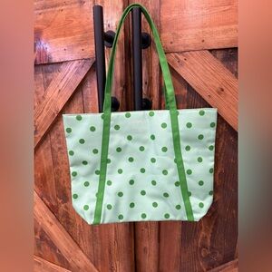 Clinique/Kate‎ Spade Tote Green Polka Dot NEW